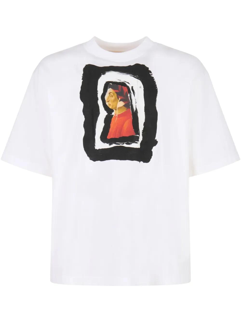 【関税込み】Marni ホワイト Dante Print コットン Tシャツ White cotton T-shirt with Dante print | Marni