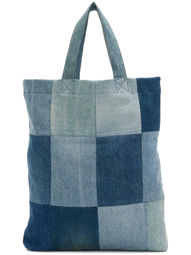 6397 Patchwork Denim Tote in Blue | Lyst