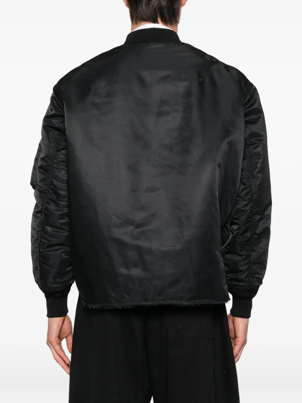 COMME DES GARÇON BLACK Ma-1 Asymmetric Bomber Jacket in Black for
