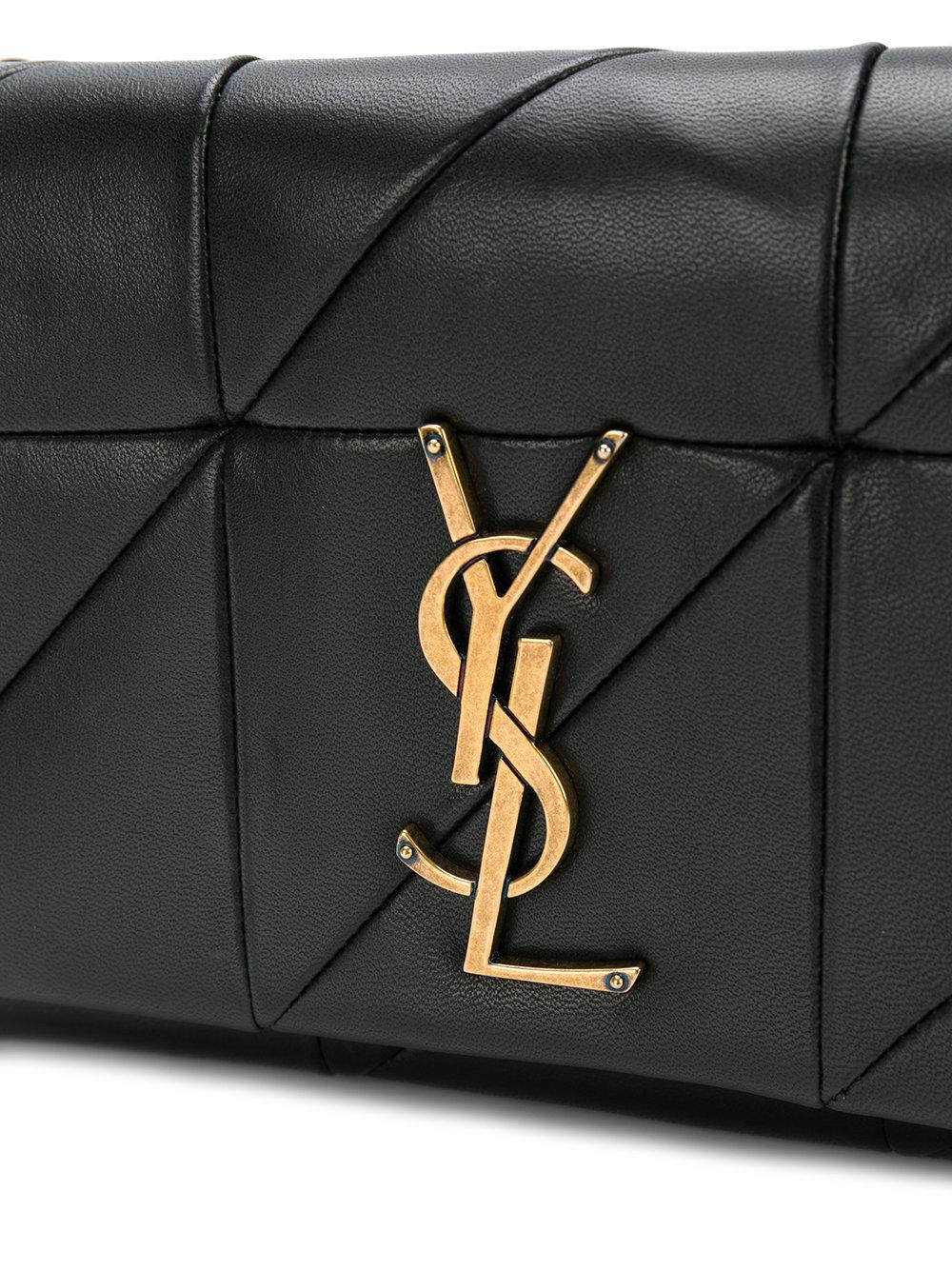 Saint Laurent Jamie Mini Quilted Wool Black Crossbody Bag