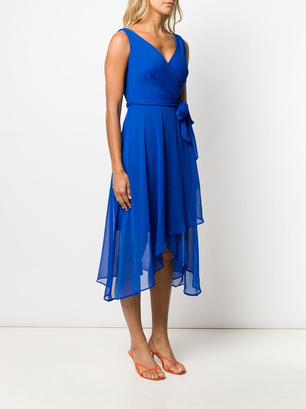 DKNY Asymmetric Wrap Dress in Blue | Lyst