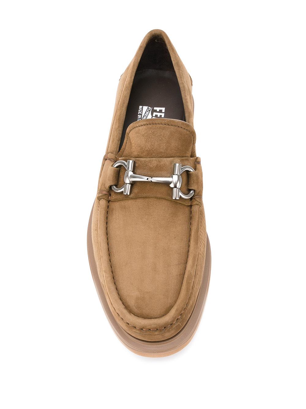 Ferragamo Suede Chunky Loafers in Brown for Men - Lyst