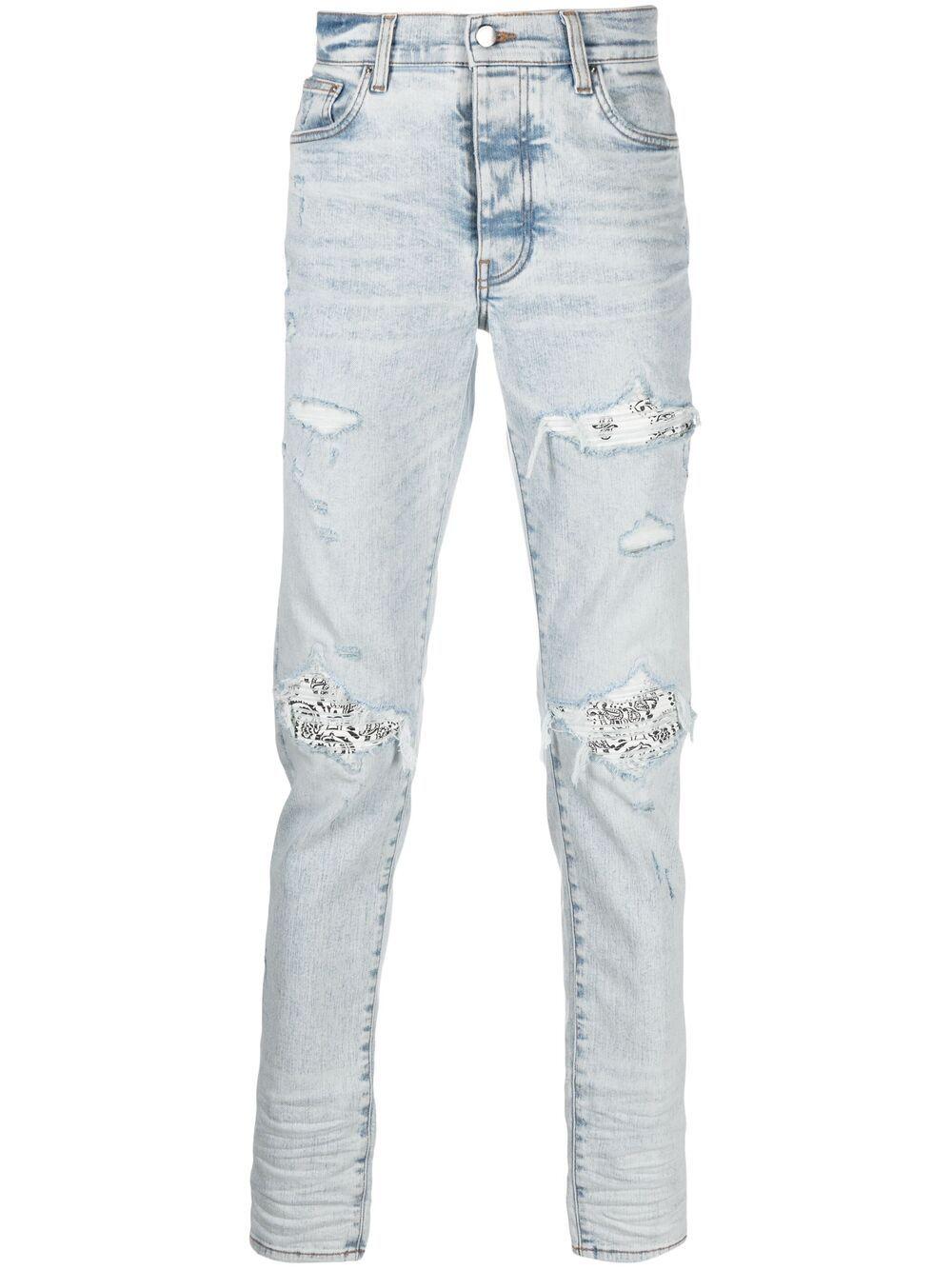 Amiri Denim Bandana Patch Slim-fit 