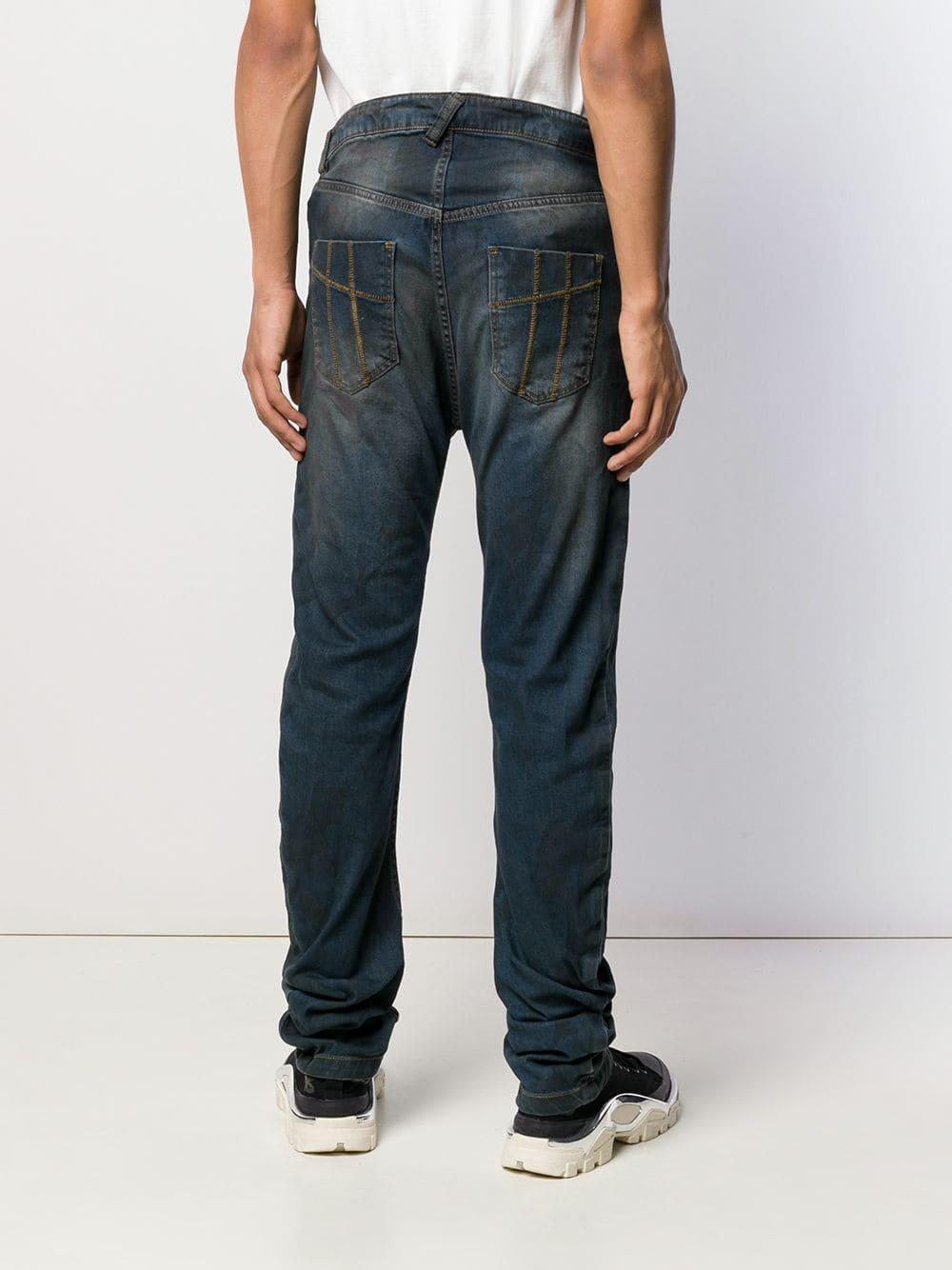 Boris Bidjan Saberi 11 Jeans With Contrast Stitching in Blue for Men - Lyst