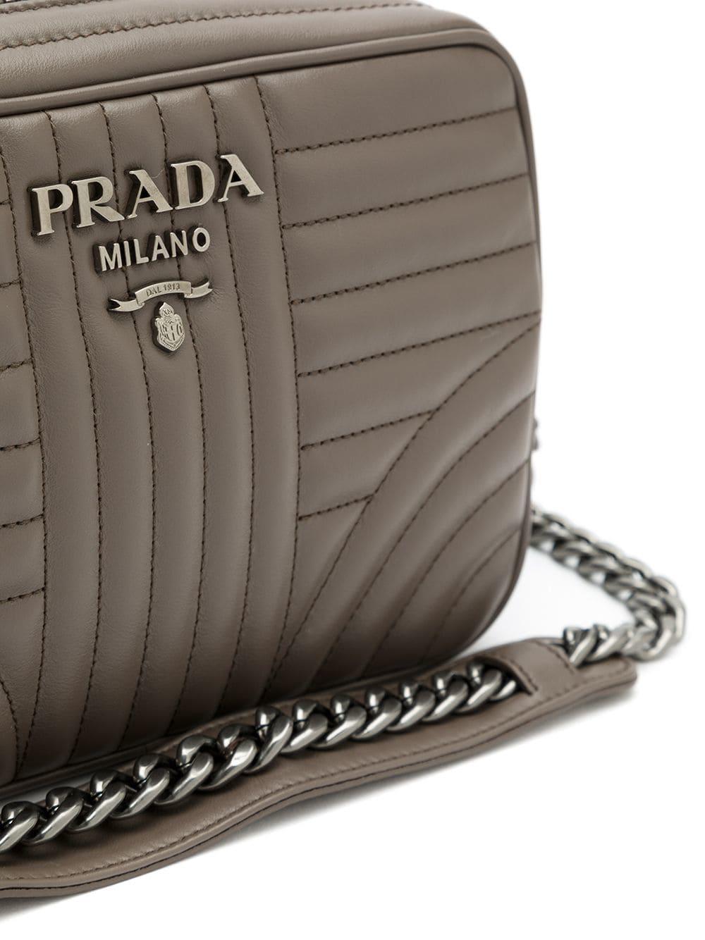 Prada Leather Diagramme Bag in Grey (Gray) Lyst