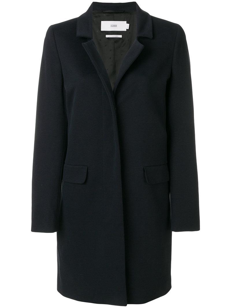 Lyst - Closed Concealed Buttoned Coat in Blue