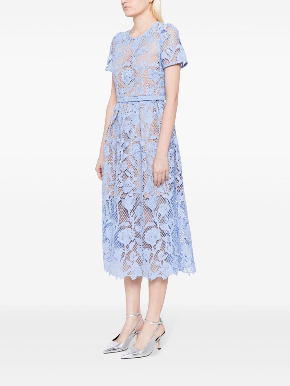 Self-Portrait Lace Dress in Blue | Lyst