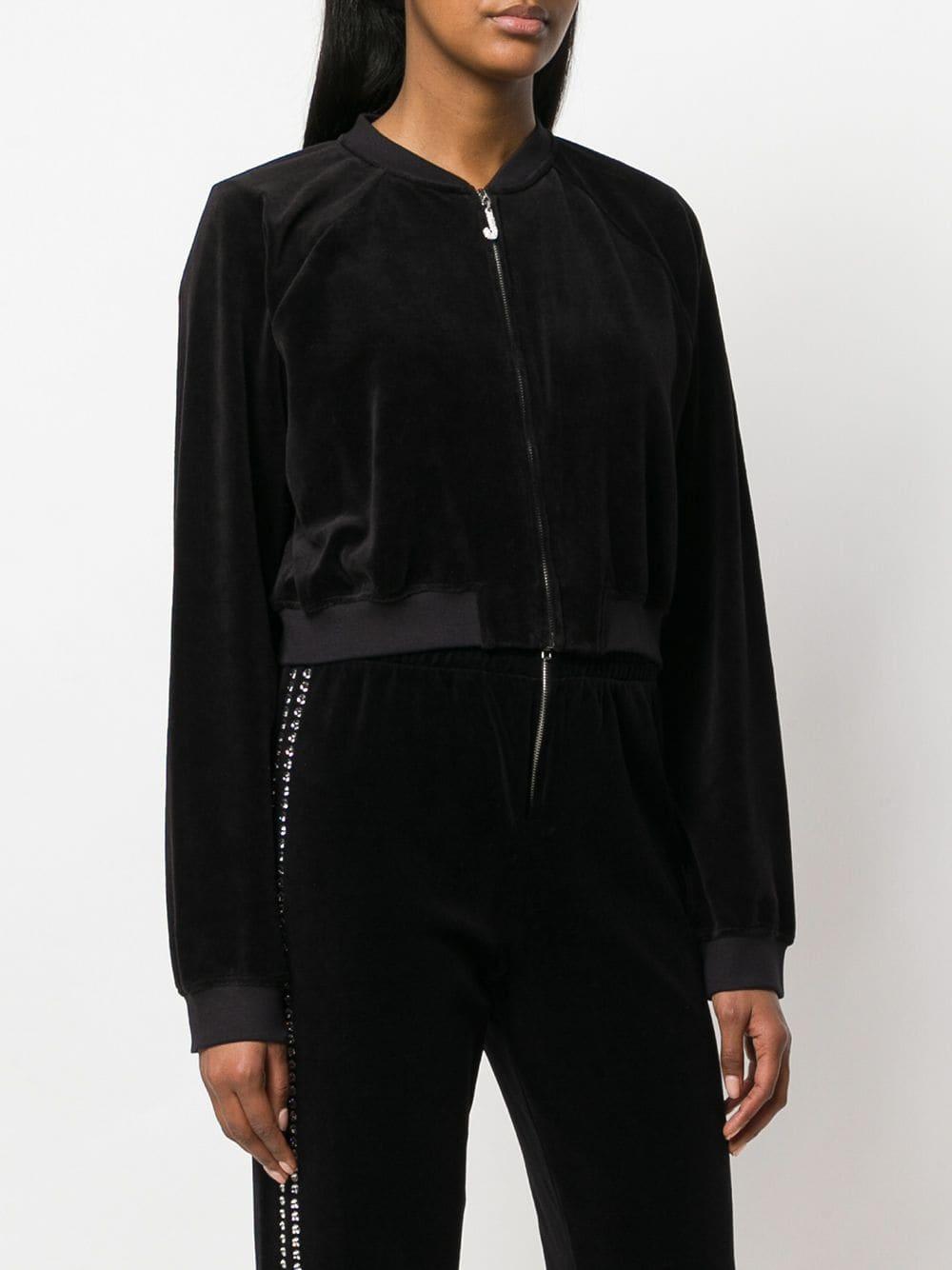 Juicy Couture Cotton Cropped Zipped Jacket in Black - Save 94% - Lyst