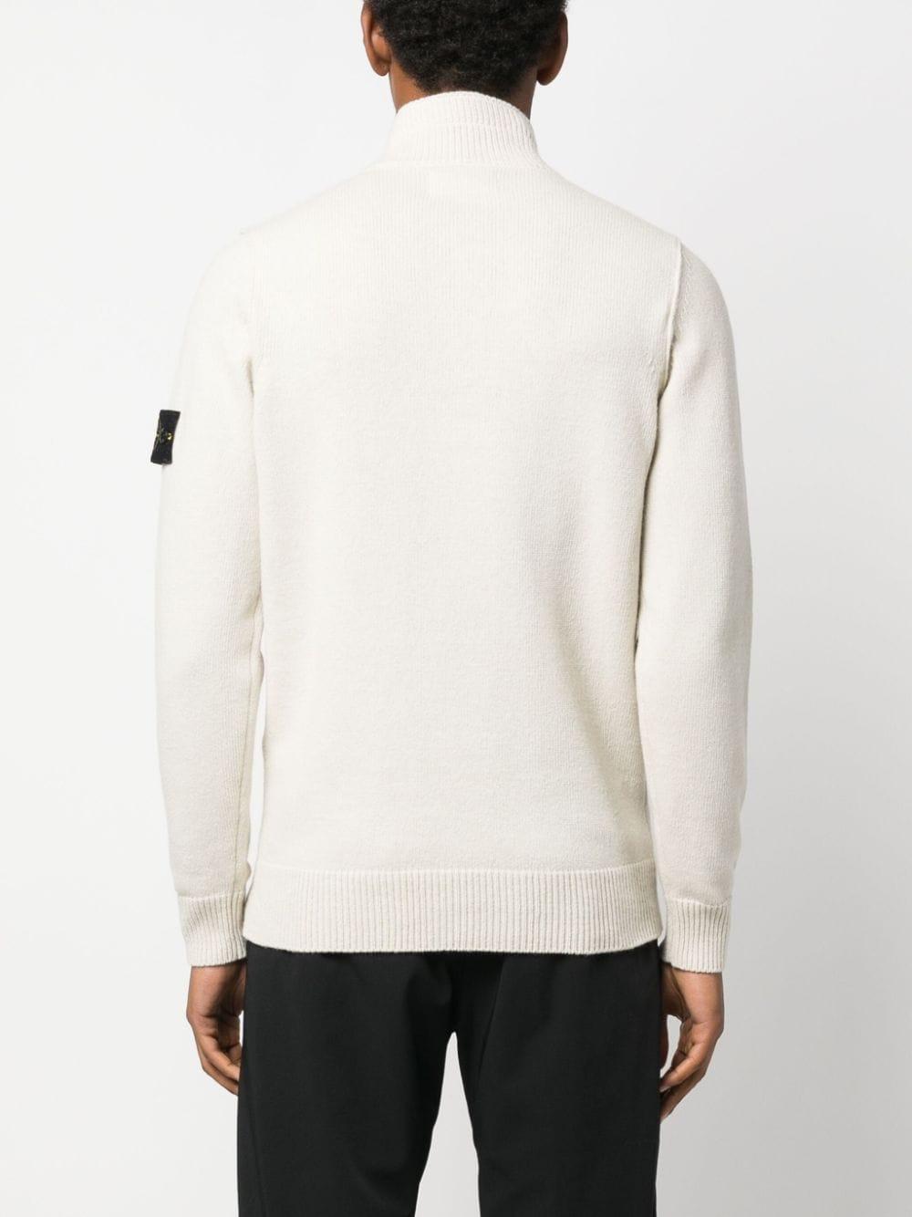 Stone Island Compass-patch High-neck Jumper in White for Men | Lyst