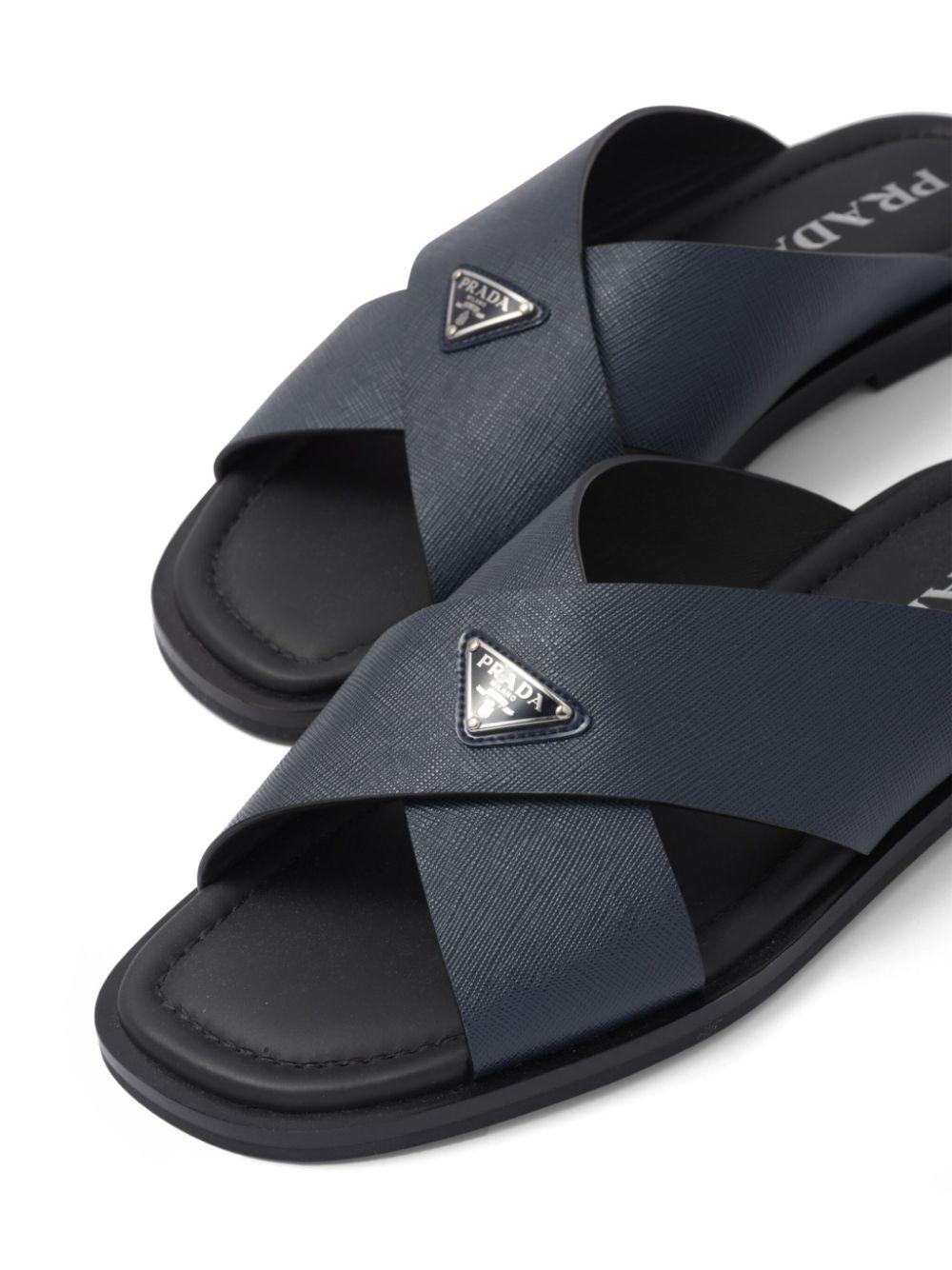 Prada saffiano sandals discount