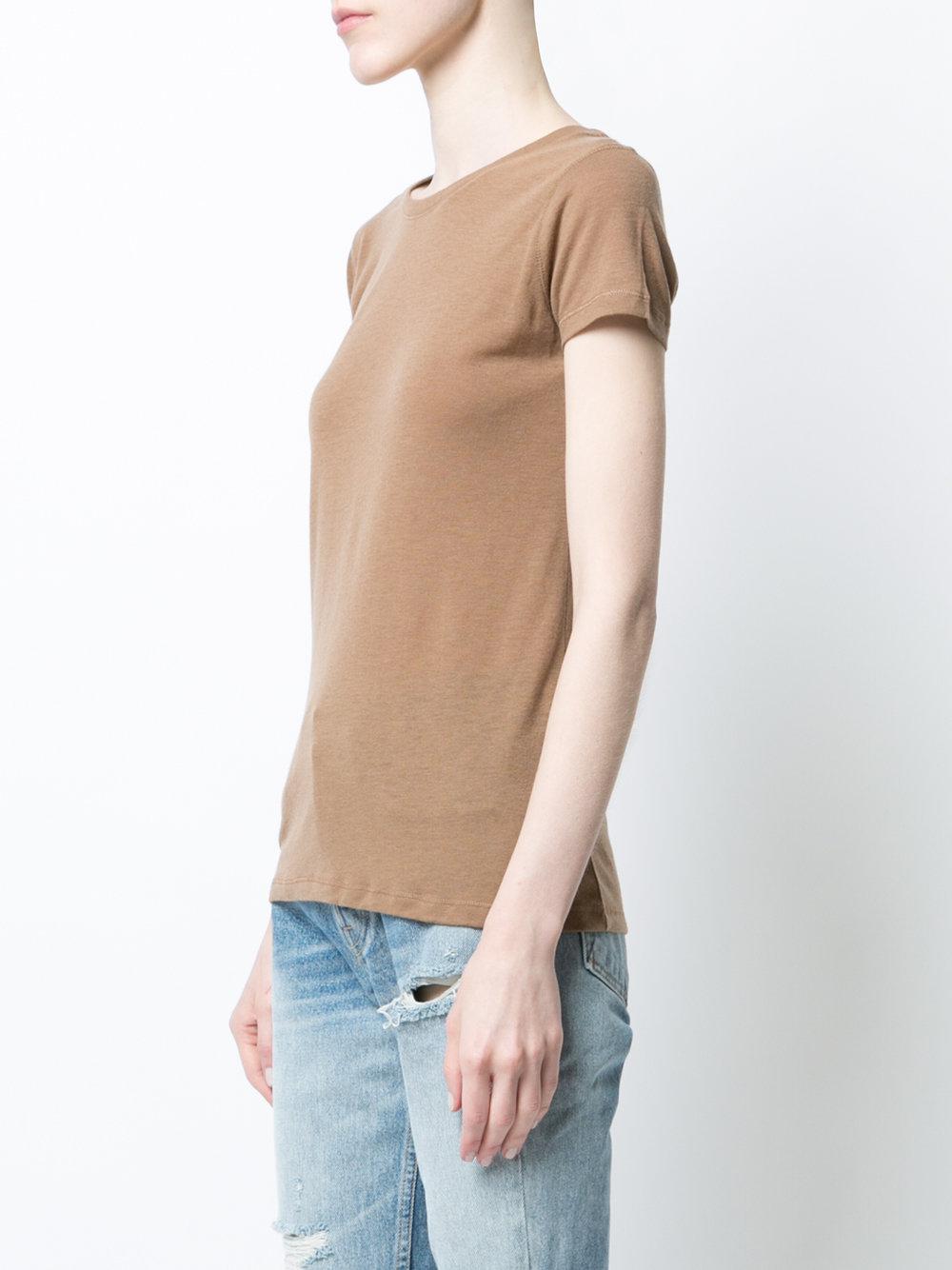 Lyst - Majestic Filatures Short Sleeve Knitted Top in Brown
