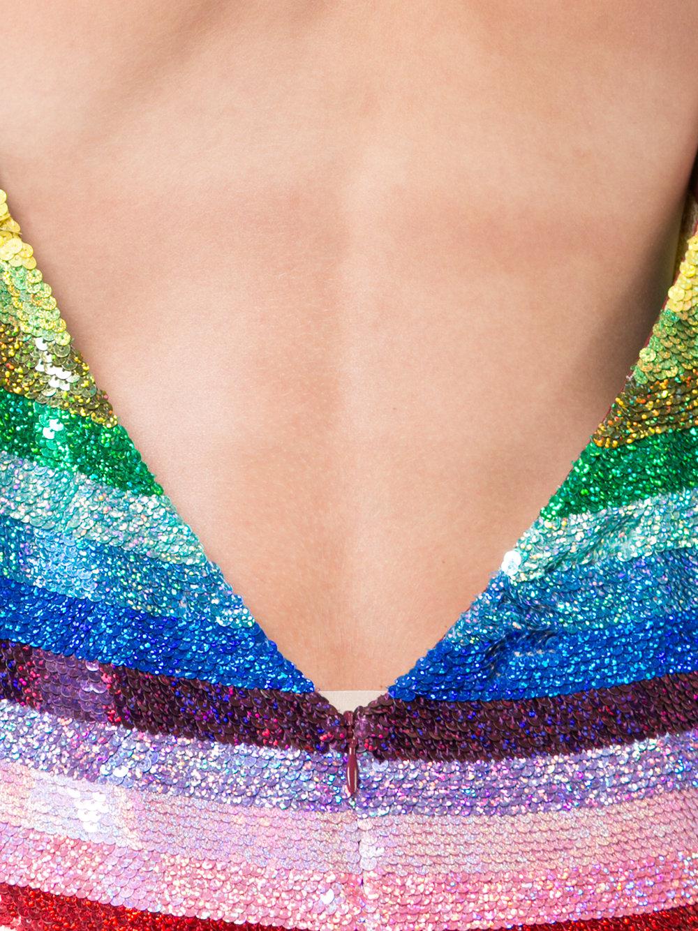 Ashish Silk Sequinned Rainbow Dress Lyst
