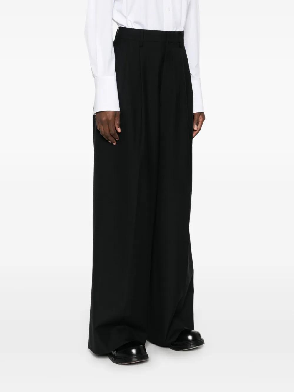 パンツ 00s junya watanabe flare trousers black Junya Watanabe black trousers with integrated satin