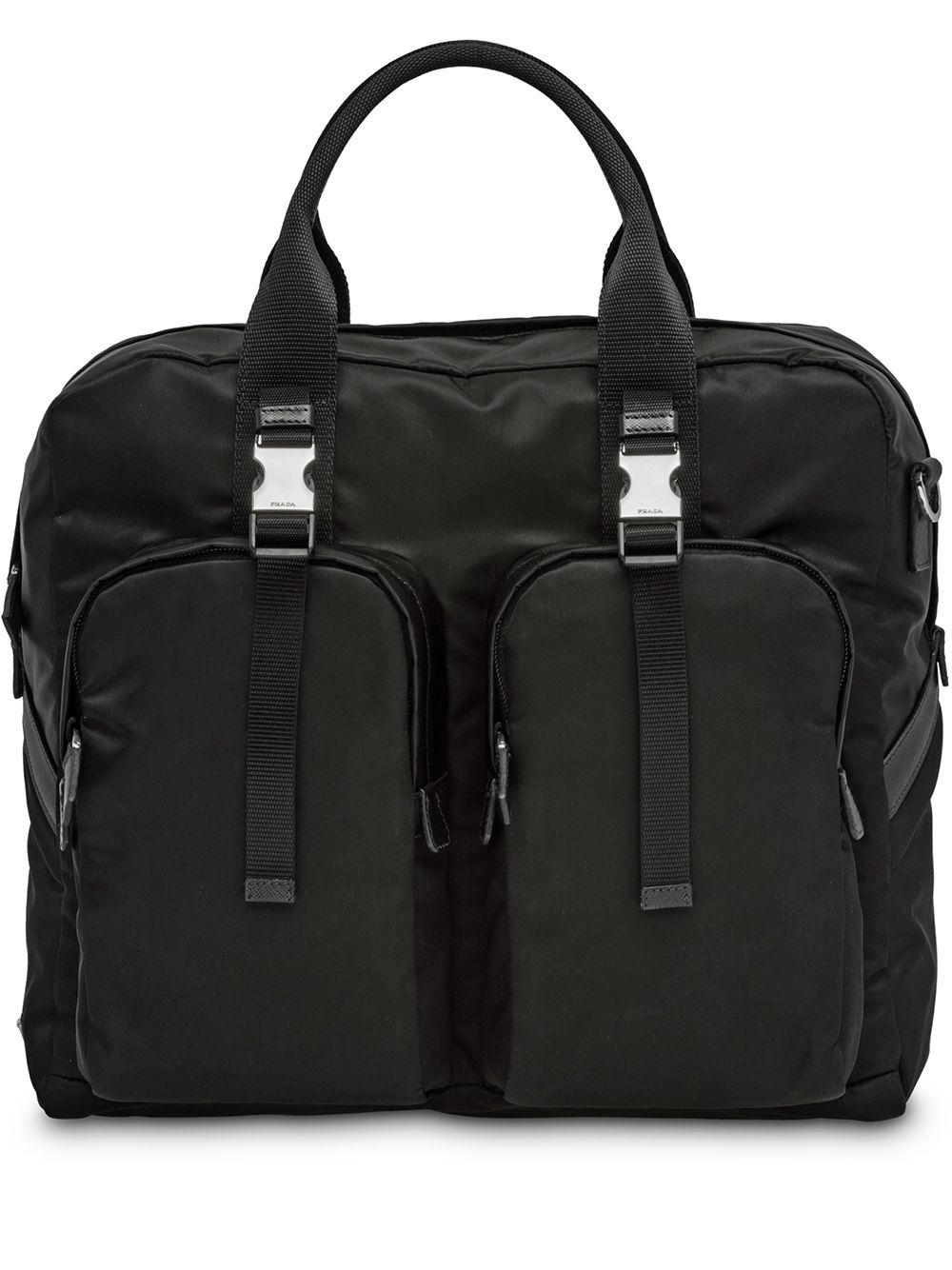 Prada Synthetic Multi-pocket Laptop Bag in Black for Men | Lyst