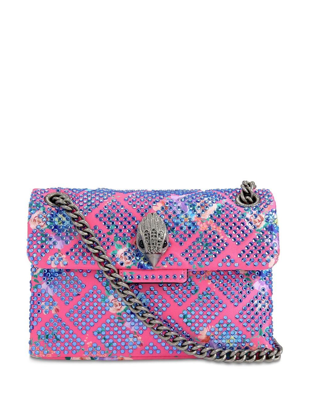 Kurt Geiger Crystal-embellished Mini Kensington Bag in Purple | Lyst