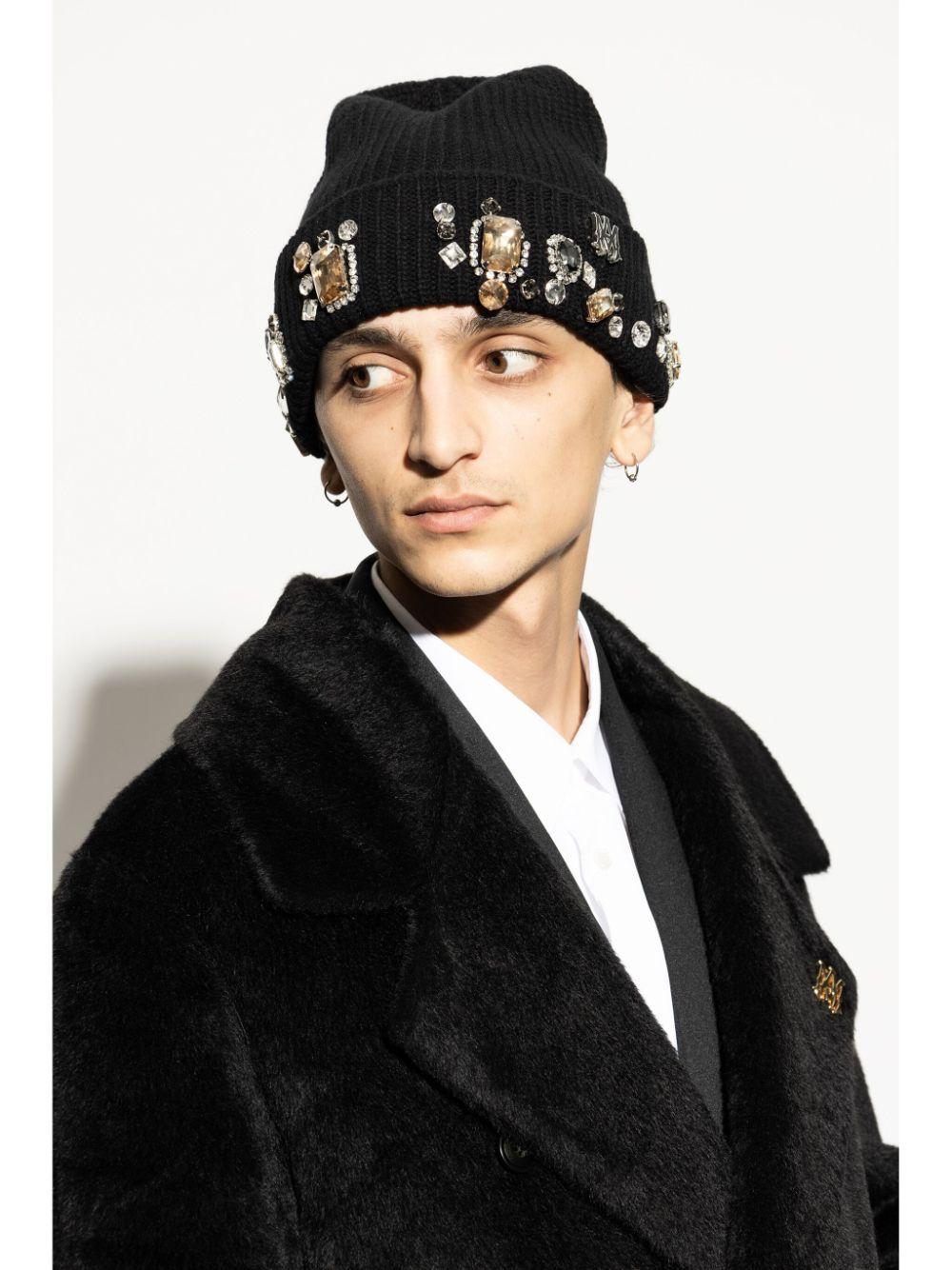 Amiri Chunky Crystal Beanie Hat in Black for Men | Lyst