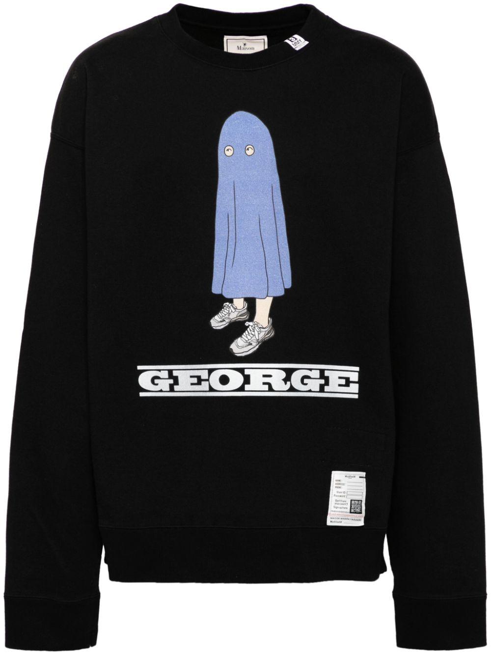 Maison Mihara Yasuhiro メンズ ブラック George スウェットシャツ  