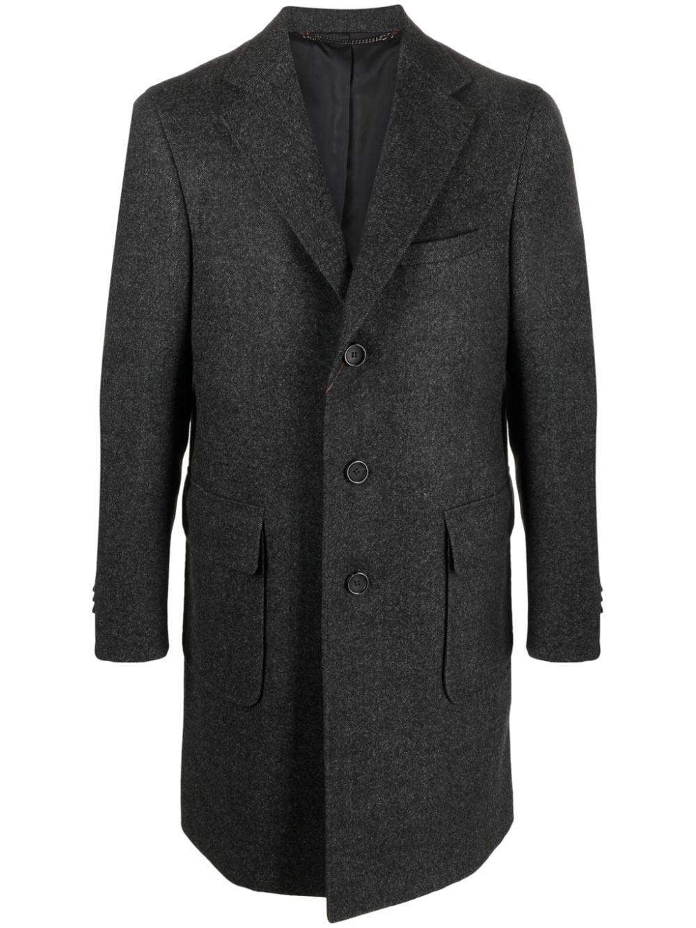 Canali Single breasted Wool Coat in Black for Men Lyst