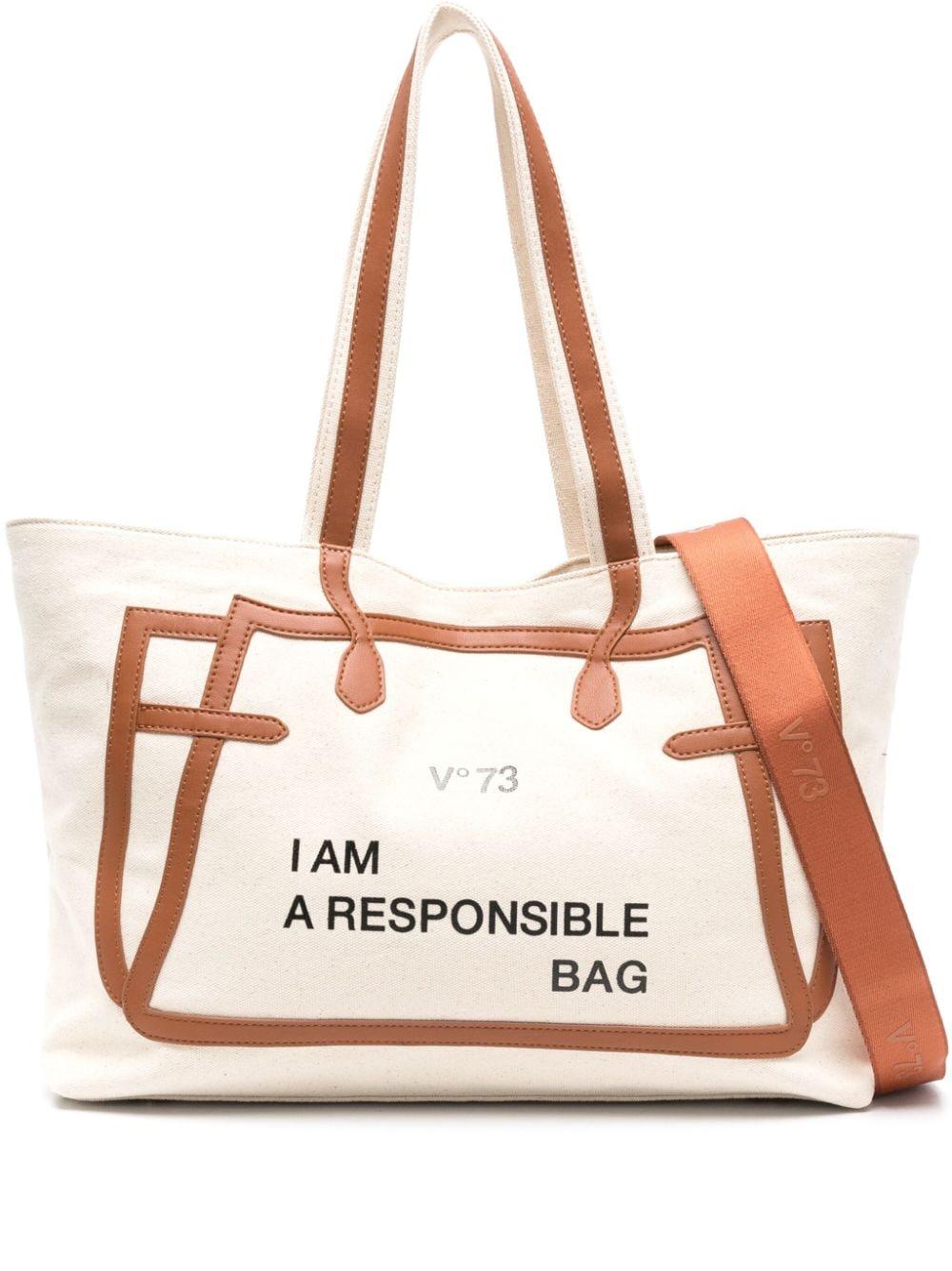 V73 Responsibility Must Canvas Shoulder Bag in Pink | Lyst