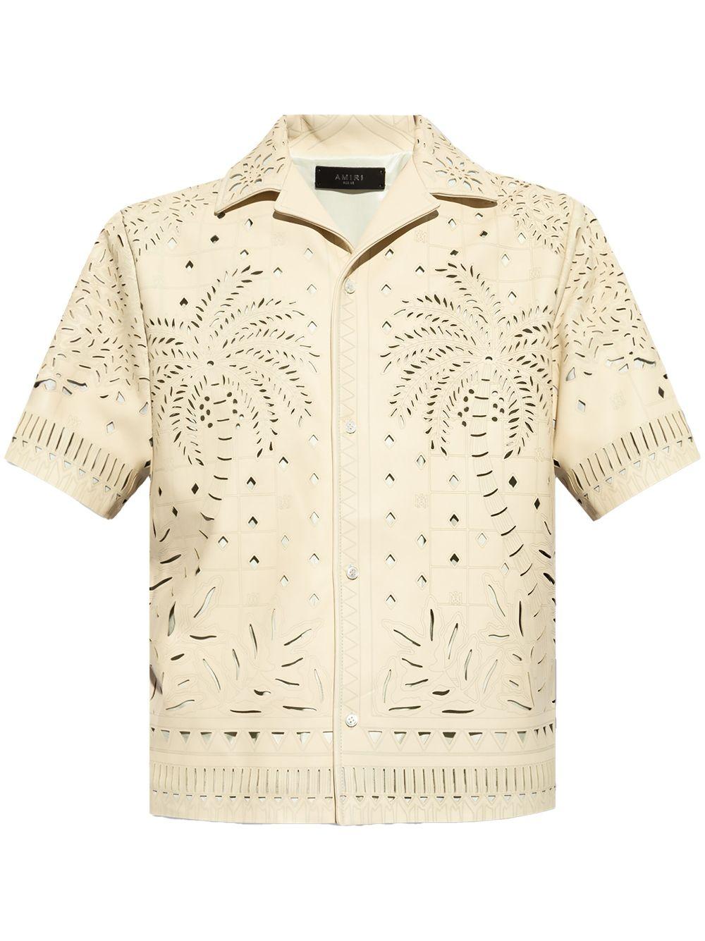 amiri レザーシャツ AMIRI ショートスリーブ レザーシャツ | ブルー