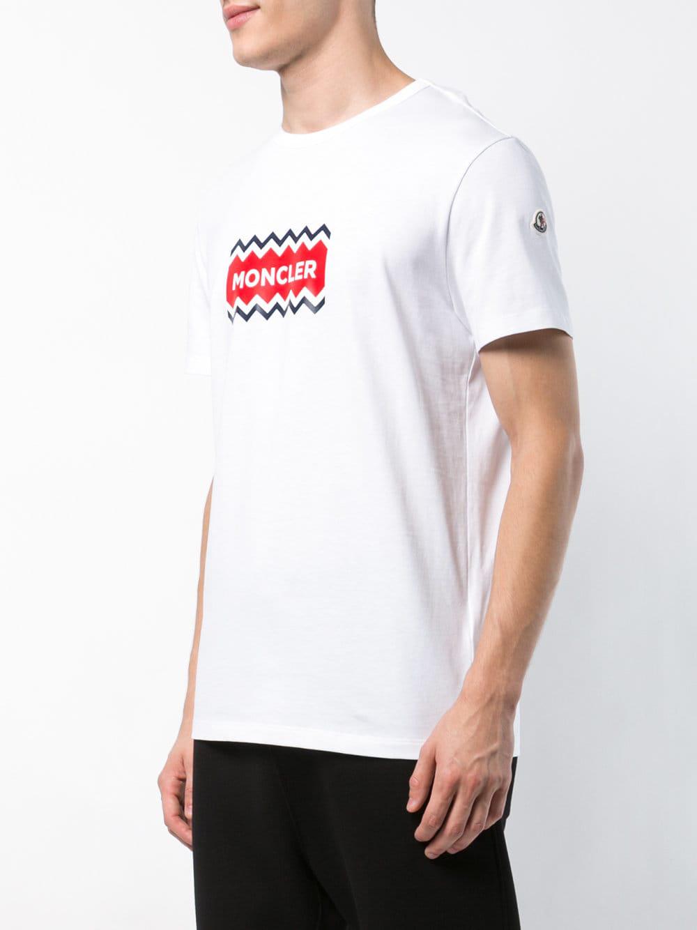 moncler logo print t shirt