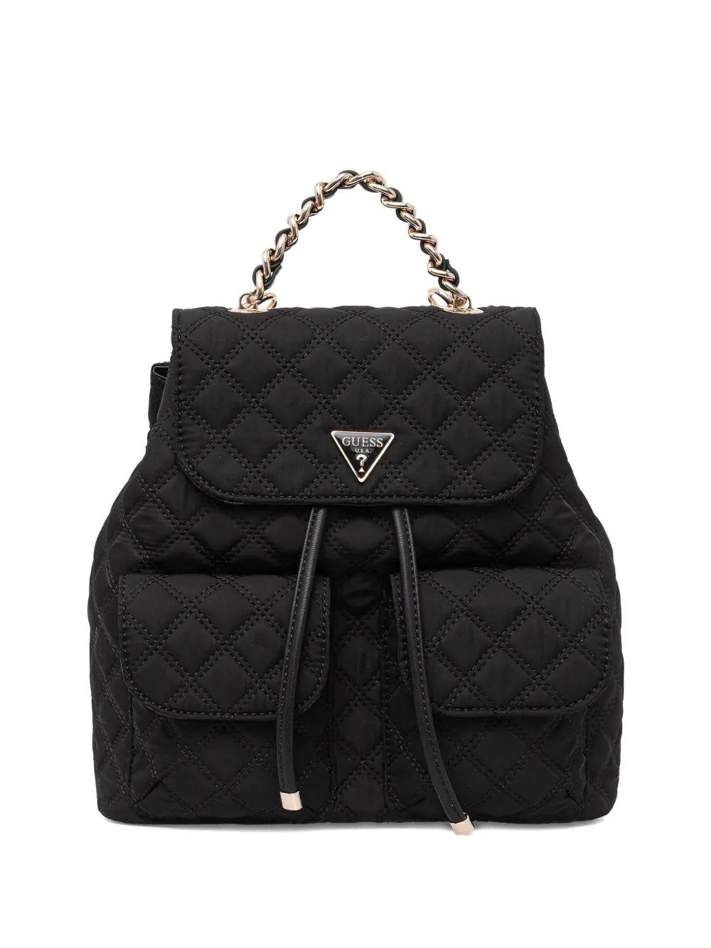 Guess Quilted-Effect Chain-Handle Backpack in Black | Lyst display picture 1