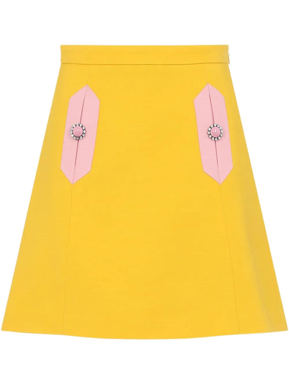 人気【Valentino】Garavani エレガント ウール ミニスカート ユニクロ ウールブレンドラップミニスカート 千鳥 ウエスト:61