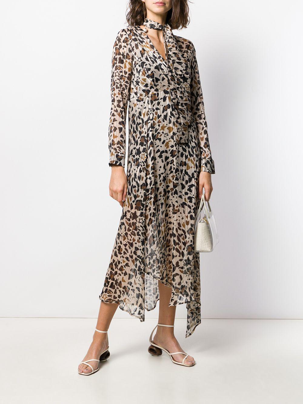 leopard print plisse dress