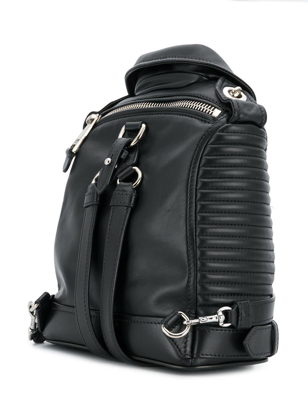 Moschino Leather Biker Backpack in Black - Lyst