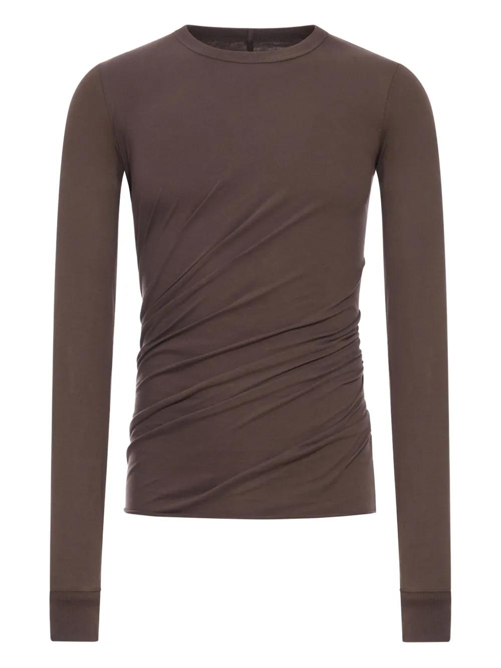 【送料&関税込】Rick Owens Brown Long-sleeve T-shirt In Visc Brown Rick Owens Level Long Sleeve T-Shirt | SVD