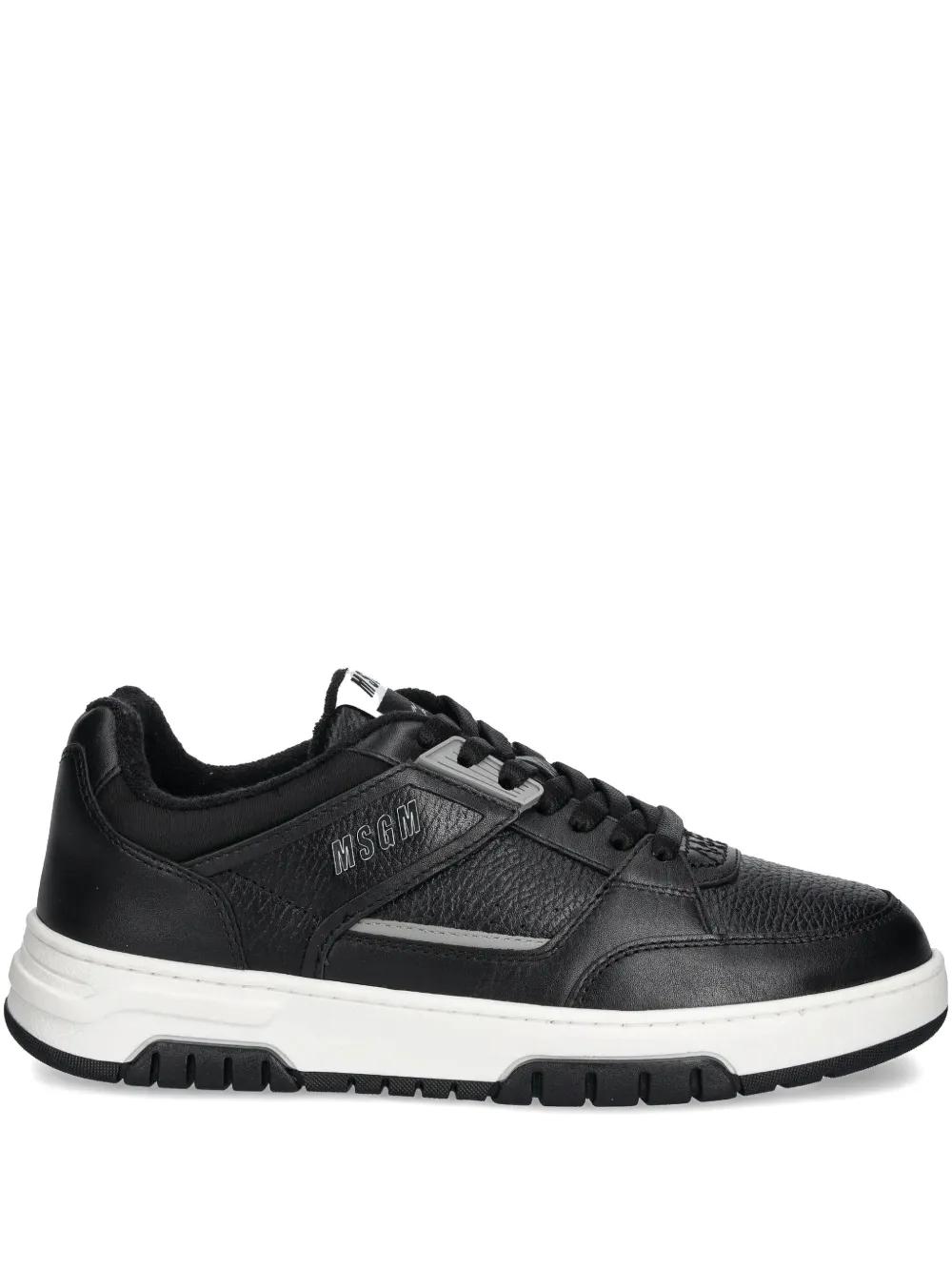 スニーカー MSGM RETRO LEATHER SNEAKER Retró Trainer black suede sneakers 