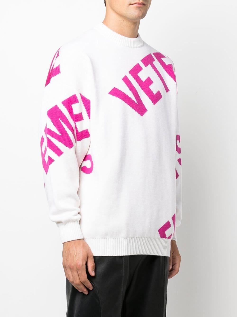 VETEMENTS Pink Monogram Jacquard Sweater - NOBLEMARS