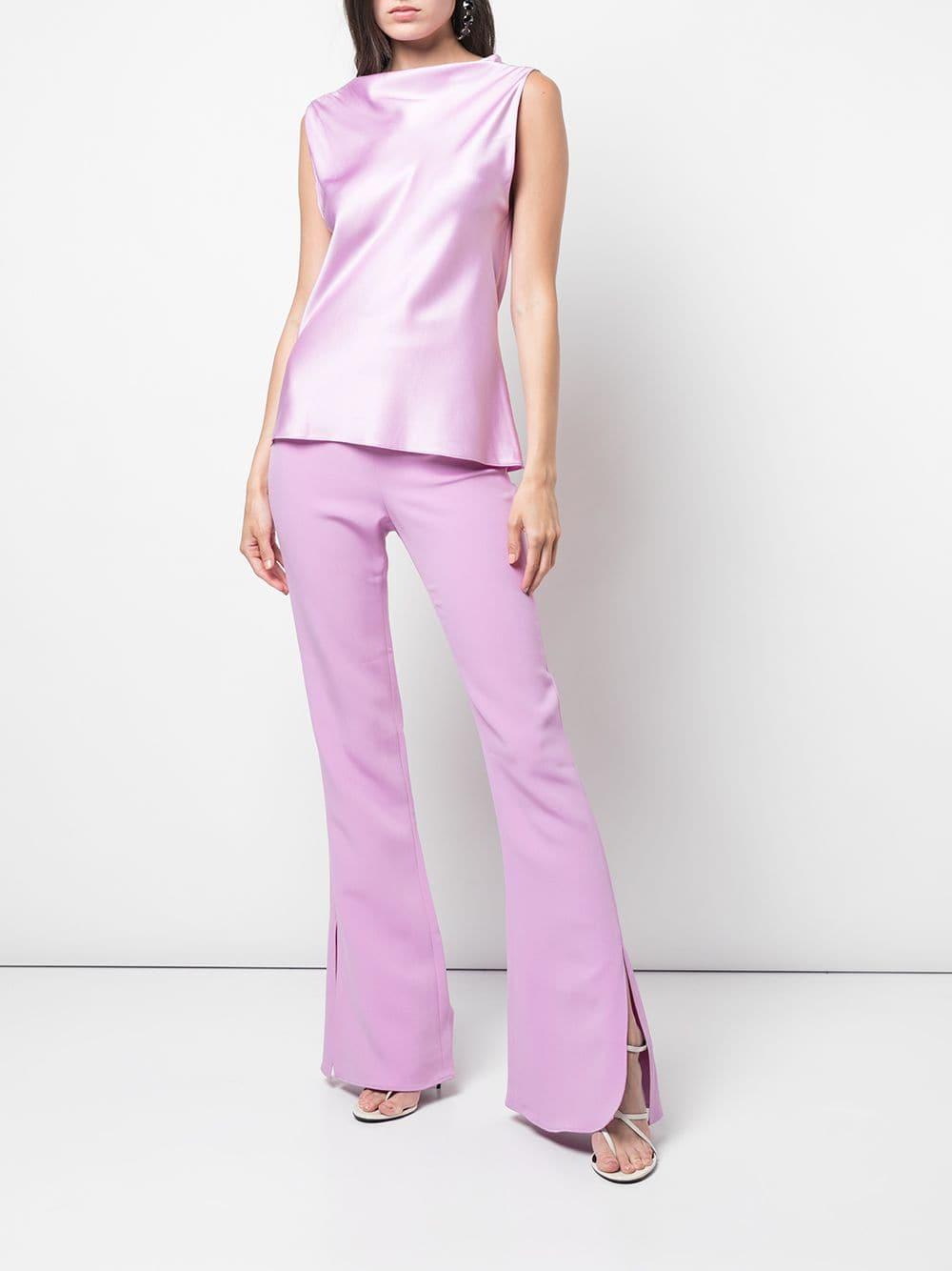 purple high waisted trousers