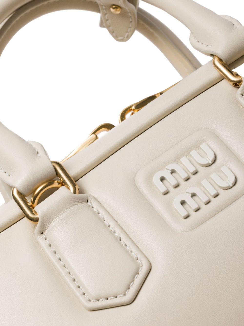 Miu Miu レディース ホワイト Arcadie ハンドバッグ トートバッグ