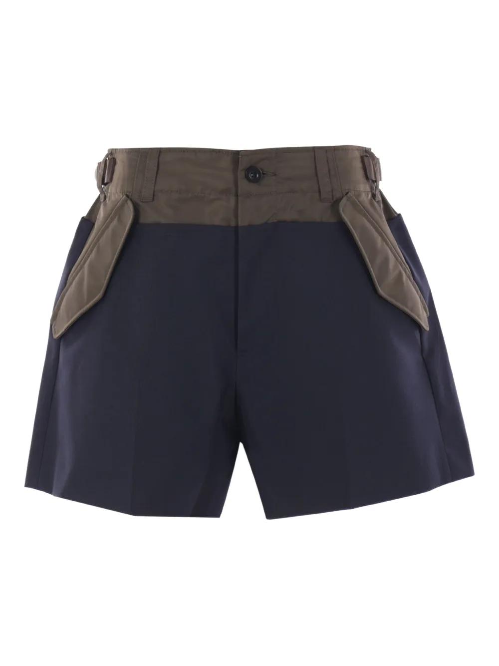 ショートパンツ SACAI Wool insert shorts Blue sacai フラワーパターン ショートパンツ ブルー 1 - メルカリ
