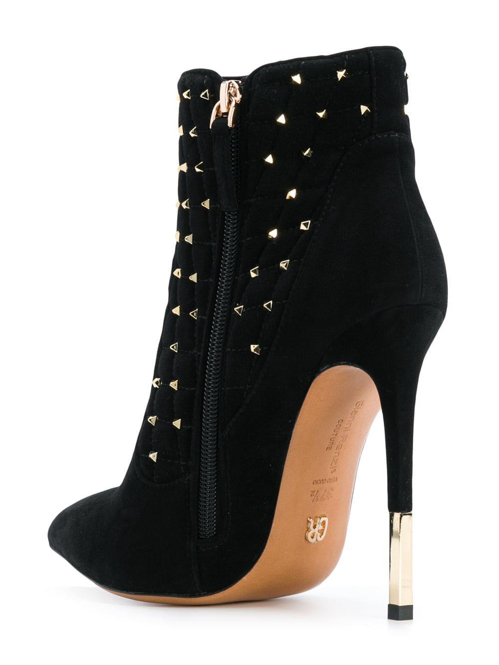 Gianni Renzi Leather Studded Ankle Boots in Black Lyst