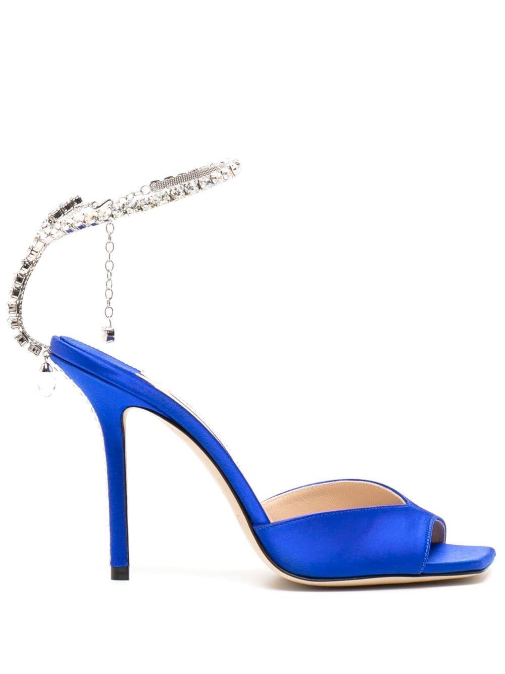 Jimmy Choo Saeda Crystal-embellished Sandals in Blue | Lyst UK