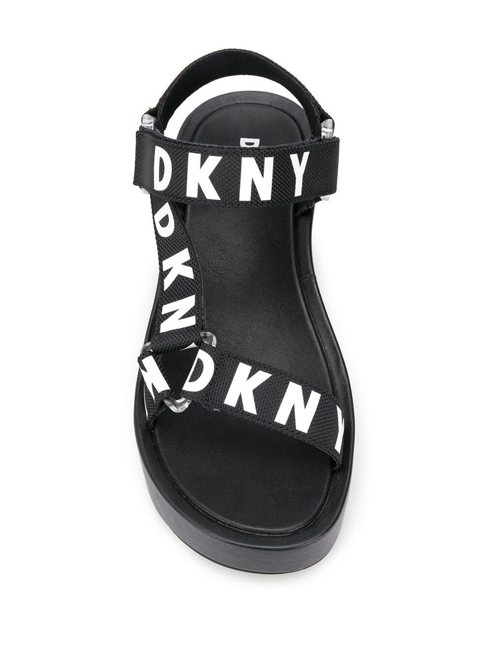 DKNY Logo Platform Sandals in Black | Lyst