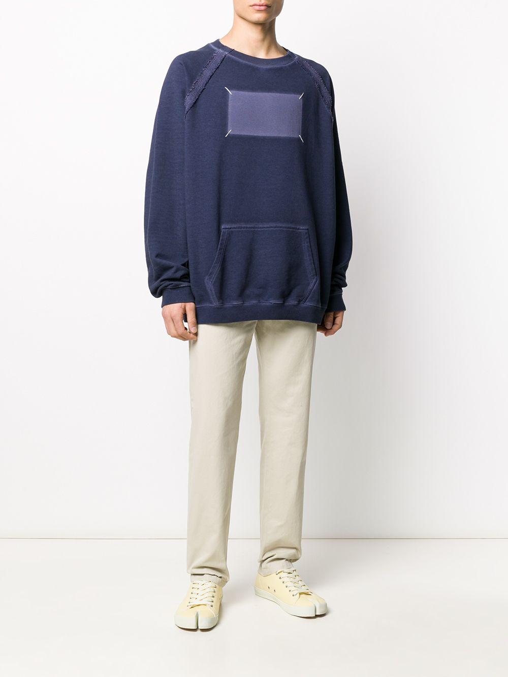 Maison Margiela Cotton Stitch Detail Sweatshirt in Purple for Men - Lyst