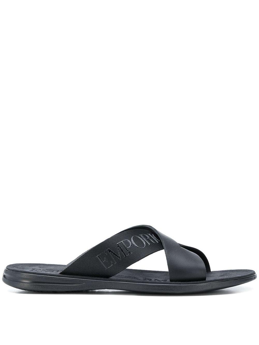 emporio armani sliders black
