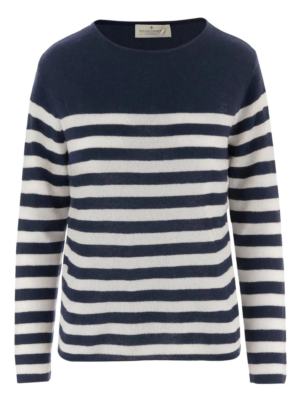 Ensemble Jumeau Manches Courtes Rayé Bleu Bruno Manetti - Taille 42 (36), Occasion TBE