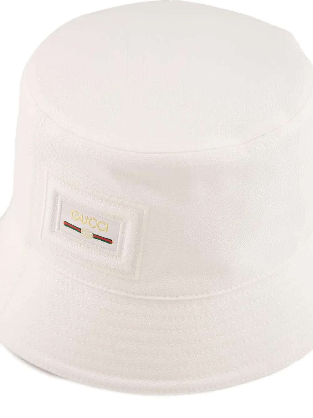 Gucci Logo-Patch Bucket Hat in White for Men | Lyst display picture 3