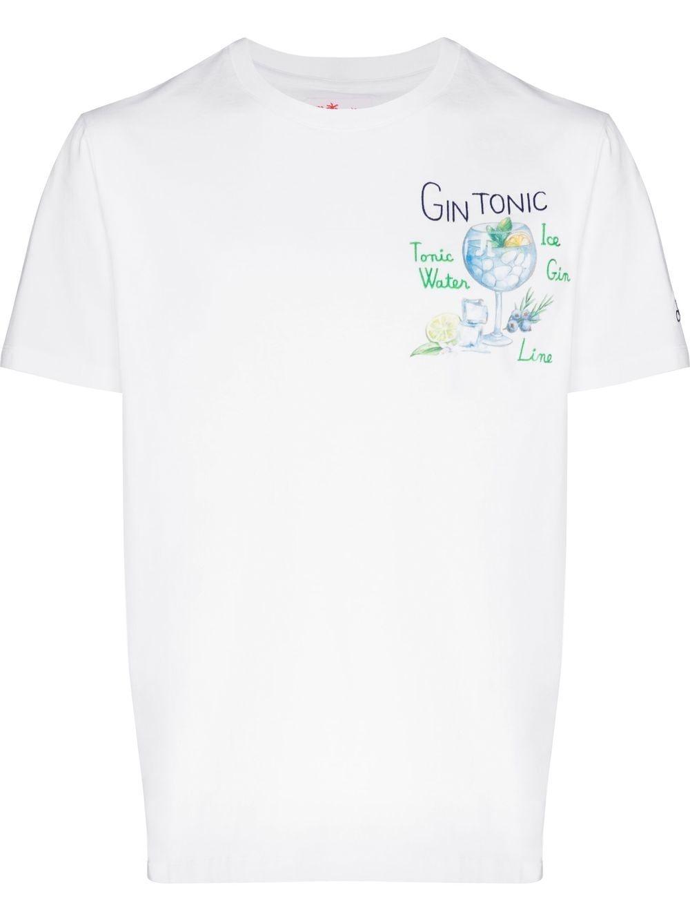 Mc2 Saint Barth Embroidered Gin Tonic T-shirt in White for Men | Lyst