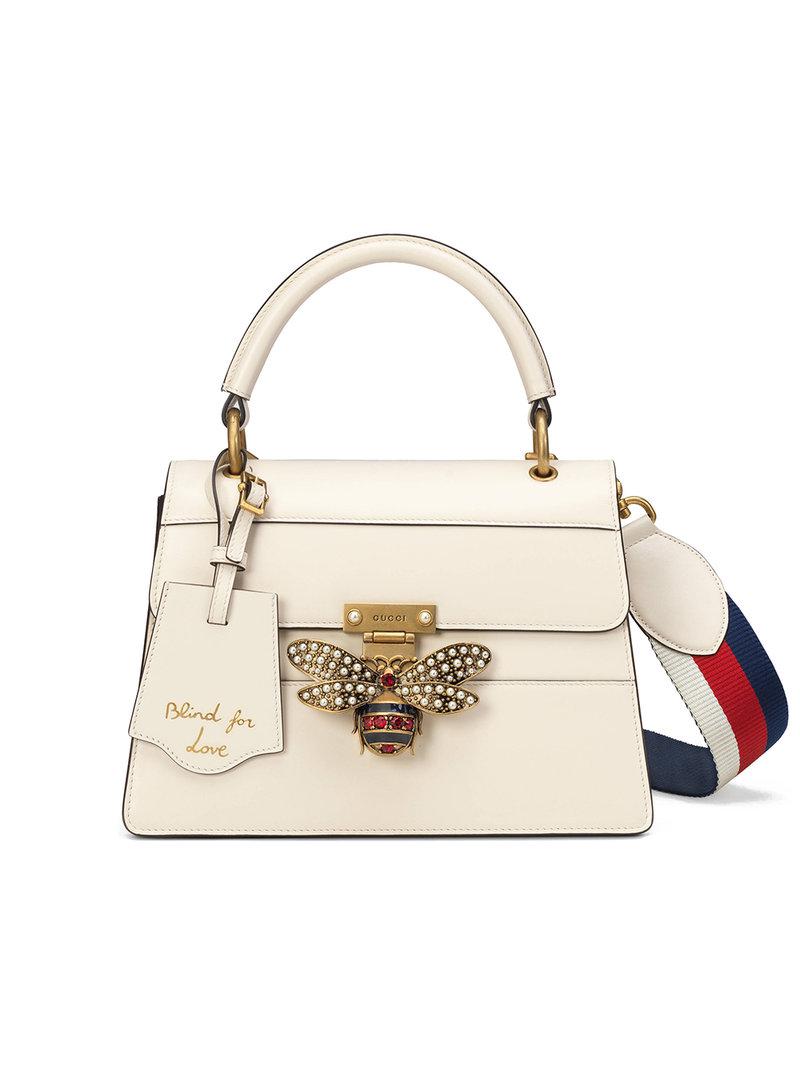 Gucci Queen Margaret Small Top Handle Bag in White | Lyst