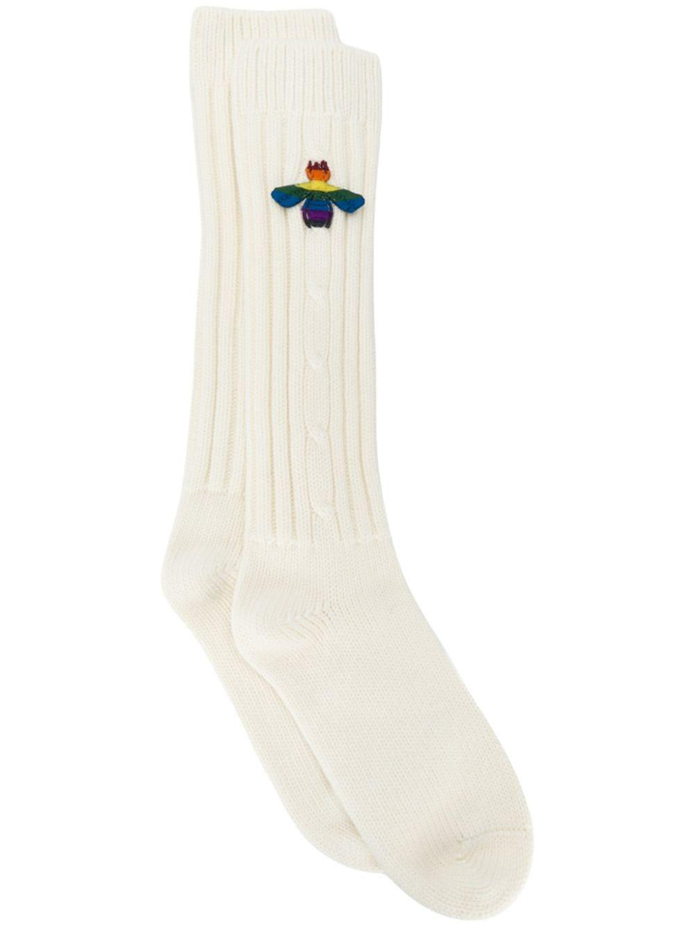 Gucci Wol Rainbow Bee Appliqué Socks in het Wit voor heren - Lyst