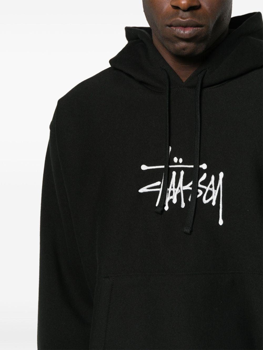 Stock logo embroidered hoodie sales