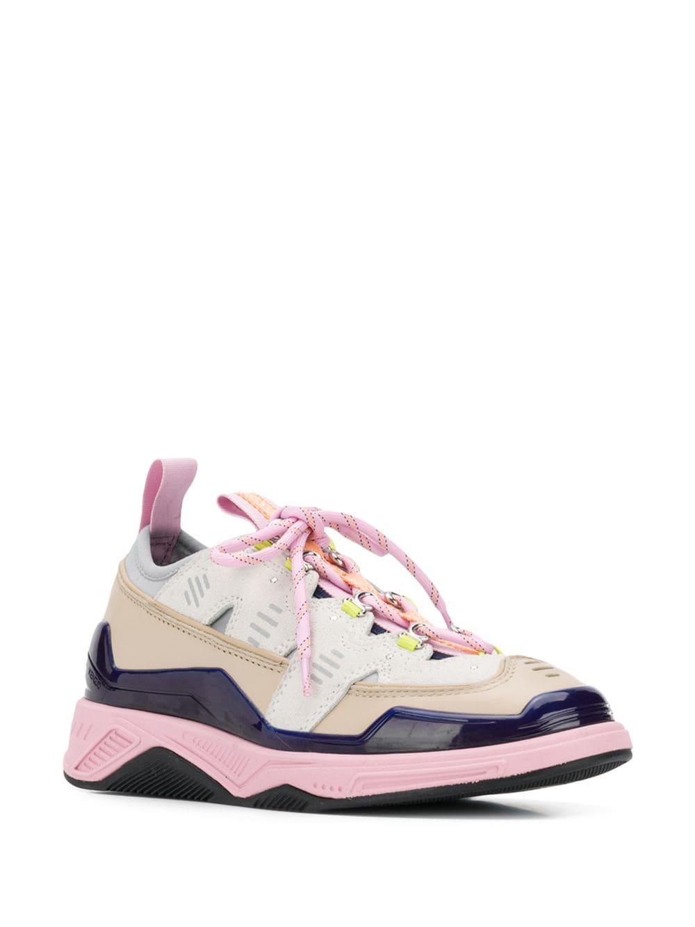 KENZO Leather Klimb Sneakers in Pink - Lyst