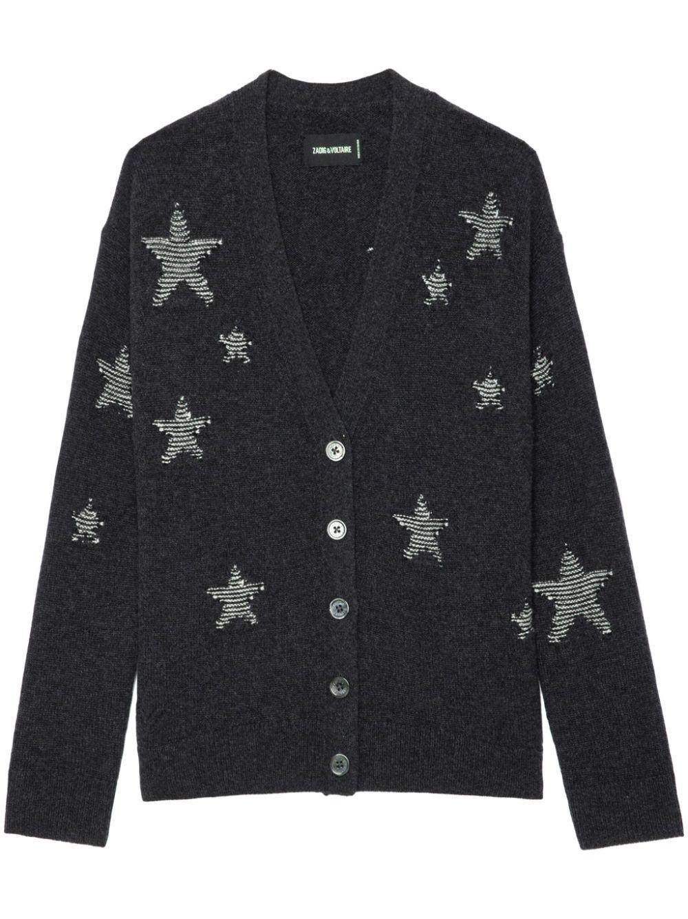Zadig & Voltaire レディース ブラック Mirka Stars カーディガン 