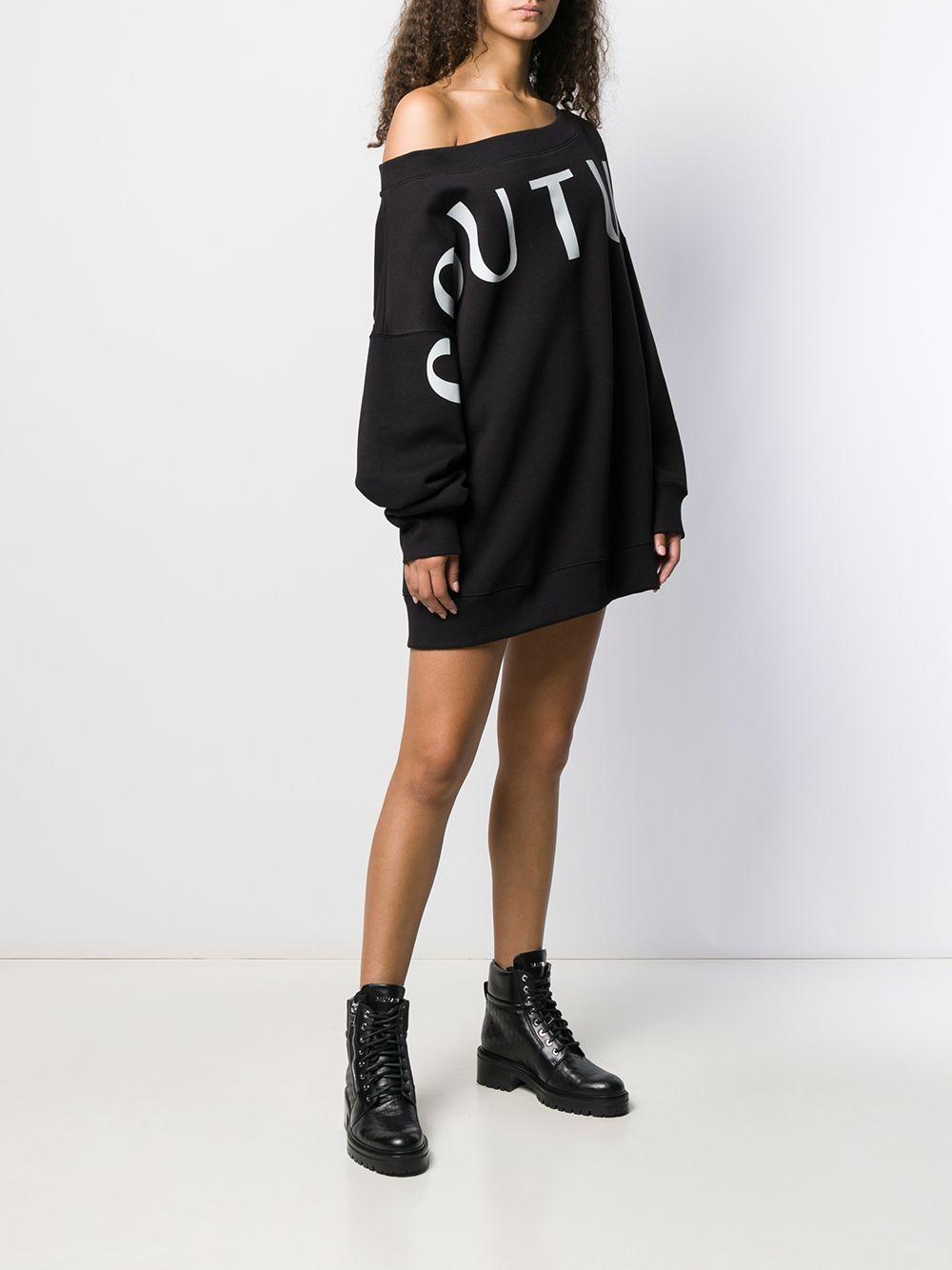 black off the shoulder sweater dress