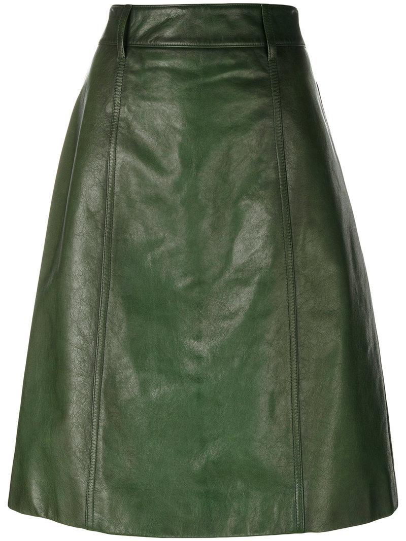 Lyst - Prada A-line Skirt in Green
